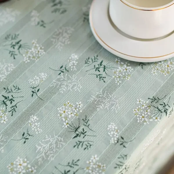 Korean Style Daisy Tassels Cotton Floral Tablecloth,Tea Table Decoration,Rectangle Table Cover For Kitchen Wedding Dining Room - Image 6