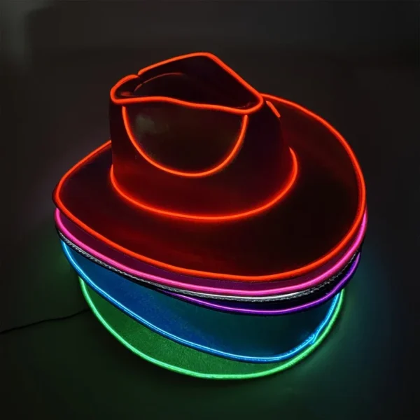 Revelry Party LED Luminous Colorful Cowboy Hat Bar Nightclub Dance Disco Decorative Luminous Hat Unisex Magic Cowboy Hat. - Image 4