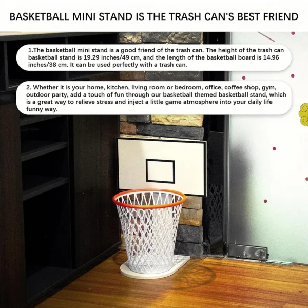 Creative Basketball Trash Can Holder Basketball Rack Storage Basket for Adults Great Birthday Gift Idea Without Trash Can - Image 2