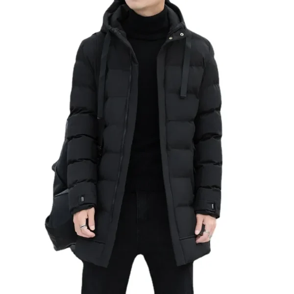 2021 Winter Men's Fashion Casual Thickened Cotton Coat Korean Style Business Slims Smooths Your Silhouette Cotton-Padded Coat - Image 5