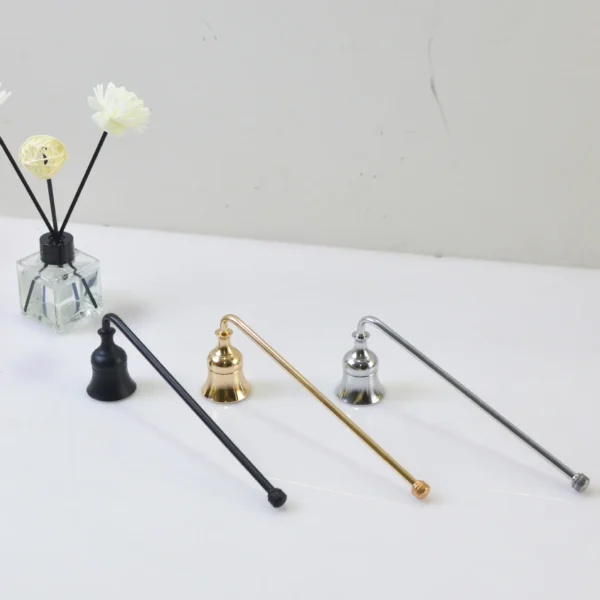 1pc Metal Candle Snuffer Gold/Black/Silver Bell-shape Fire Extinguisher Wick Cover 19.5cm Handle Vintage Decor Home SPA Hotel - Image 2