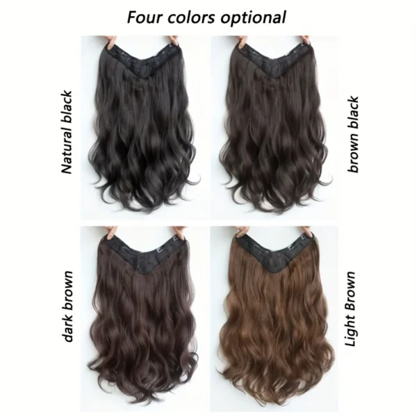 Invisible Long Wave Synthetic Hair Extensions - Fuller Hair Look, Natural-Looking Hair Strands - Confident Hairstyle Design - Image 4