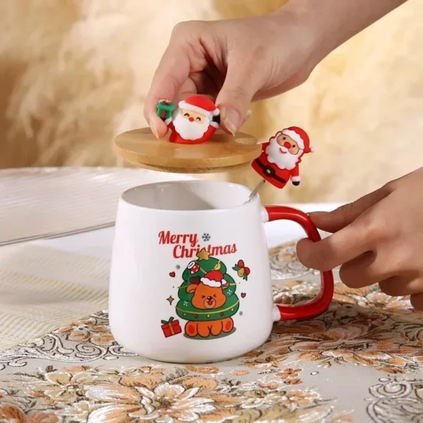 Mug gift box ceramic mug  Christmas gift Ceramic mug mug with lid with spoon set cup cup cup Coffee cup Christmas - Image 2