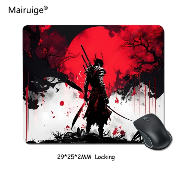 Samurai Warrior Mouse Pad Gamer Computer Accessories Keyboard Table Mat Black Mousepad Company Gaming Laptop Desk Accessory Pc - Image 4