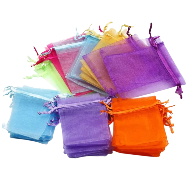 50pcs/Lot Multicolor Jewelry Packaging Bag 7*9 11*16 15*20cm Organza Bags Gift Storage Wedding Drawstring Pouches Wholesales - Image 2