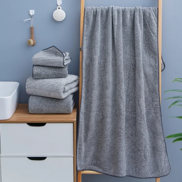 Thickened Bath Towels for The Body Microfiber Towel for Gym Sports Shower Robe for Spa Beath Home - Image 3