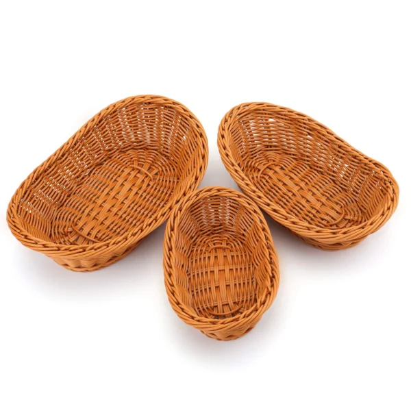 Simulation Hand Woven Rattan Basket Kitchen Supplies Food Serving Holders Suitable for Restaurant Vegetables CLH@8 - Image 4