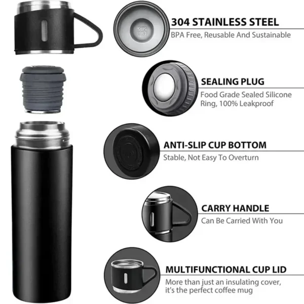 304 Stainless Steel Vacuum Insulated Bottle Gift Set Office Business Style Coffee Mug Thermos Bottle Portable Flask Carafe - Image 5