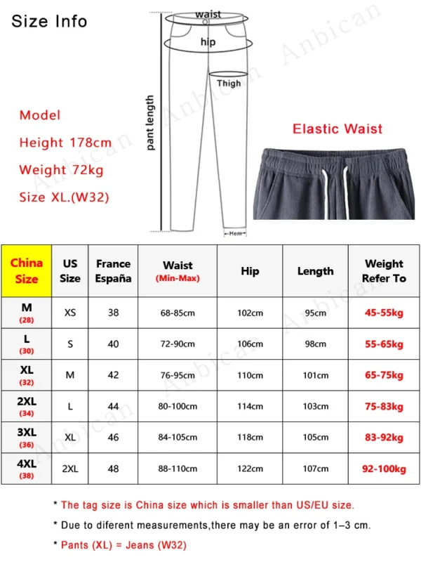 Winter Thick Warm Corduroy Sweatpants Men Fleece Liner Drawstring Straight Loose Track Pants Male Casual Fleece Thermal Trousers - Image 6