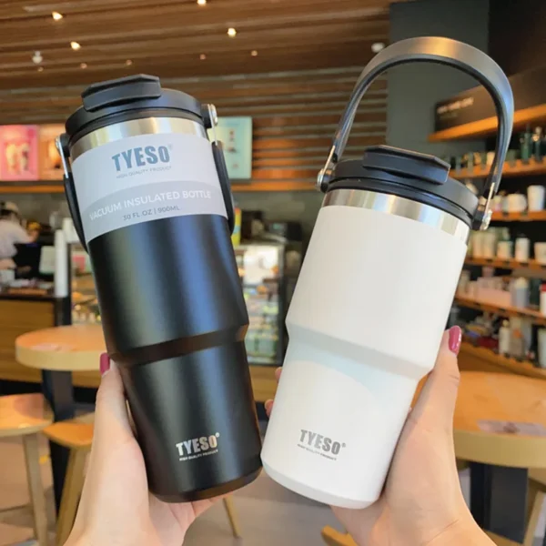 Tyeso Coffee Cup Stainless Steel Thermos Bottle Double-layer Insulation Cold And Hot Travel Mug Vacuum Flask Car Water Bottle - Image 3