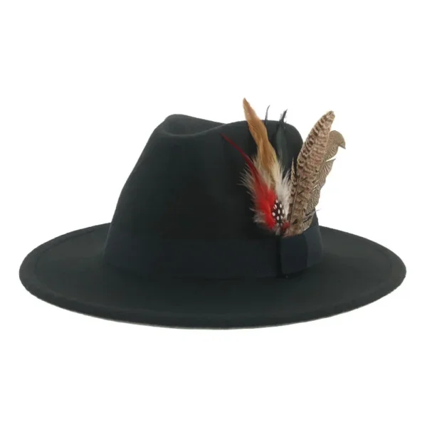 Hat Fedoras Winter Women Hats Men Felt Hat Feather Luxury Fashion Casual Wedding Decorate Men Women Fedora Chapeau Femme Bonnet - Image 4