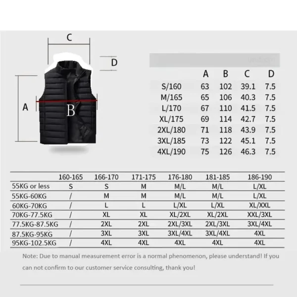 Aiwetin Men' Sleeveless Vest Jackets Winter Fashion Male Cotton-Padded Vest Coats Men Stand Collar Warm Waistcoats Clothing 5XL - Image 6