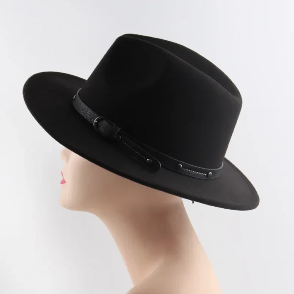 Wool Fedora Hat For Women Men Winter Autumn Fashion Church Jazz Hats Viking British Flat Brim Felt Hat Outdoor Casual Fedoras - Image 3