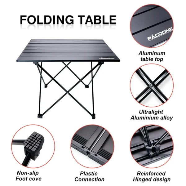 PACOONE Outdoor Camping Table Portable Foldable Desk High strength Ultralight Aluminium Hiking Picnic Folding Tables For BBQ New - Image 2