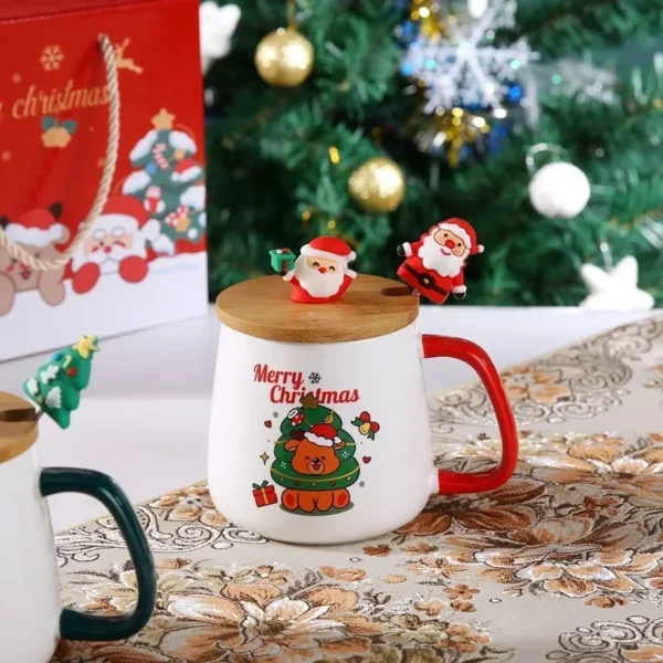 Mug gift box ceramic mug  Christmas gift Ceramic mug mug with lid with spoon set cup cup cup Coffee cup Christmas - Image 3