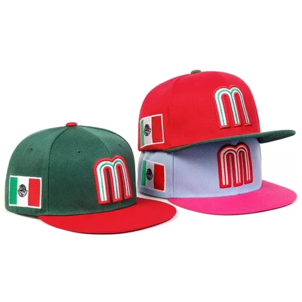 Unisex M Letter Side Brazilian Flag Embroidery Hip-hop Hats Spring Autumn Outdoor Adjustable Casual Baseball Caps Sunscreen Hat