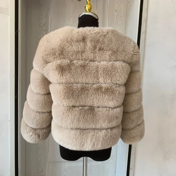 Women's Fashion faux fur coat super hot Autumn Winter women short Faux fox fur fluffy jacket high quality 7xl Ladies furry coats - Image 2