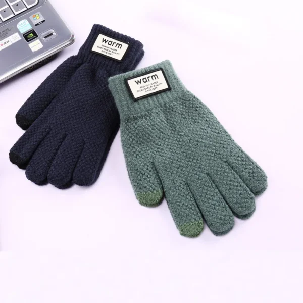 Winter Men Knitted Gloves Touch Screen High Quality Male Mitten Thicken Warm Wool Cashmere Solid Men Business Gloves Autumn - Image 3