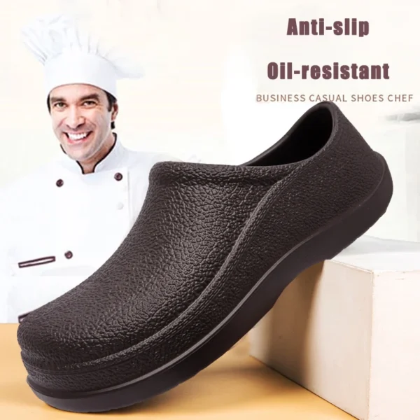 Men Chef Shoes Man Summer Beach Slippers Water-proof Oil-proof Kitchen Shoes Non-slip Garden Clogs Hotel Work Shoe EVA Sandal - Image 5