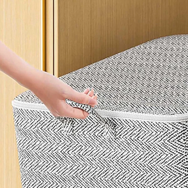 Non-Woven Zippers Storage Bag Moving Quilt Storage Basket Travel Large-Capacity Clothing Storage Bag Reusable Durable - Image 3