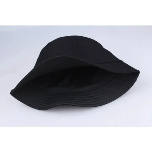 Solid Color Black Foldable Bucket Hats Beach Sun Hat Street Headwear Fisherman Hat Outdoor White Cap for Men and Woman - Image 3