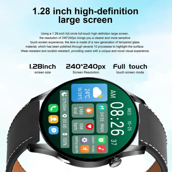 2025 New GTS3 Smartwatch For Men 1.28" HD For You Bluetooth Call Custom Photo Fitness Multifunction Digital Smart Watch Business - Image 3