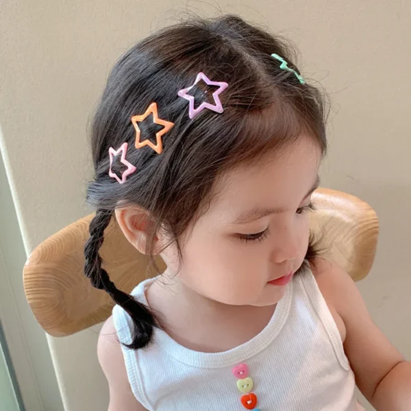 10pcs/set Cute Colorful Star Waterdrop Shape Hair Clips For Girls Children Lovely Hair Decorate Hairpins Kids Hair Accessories - Image 3