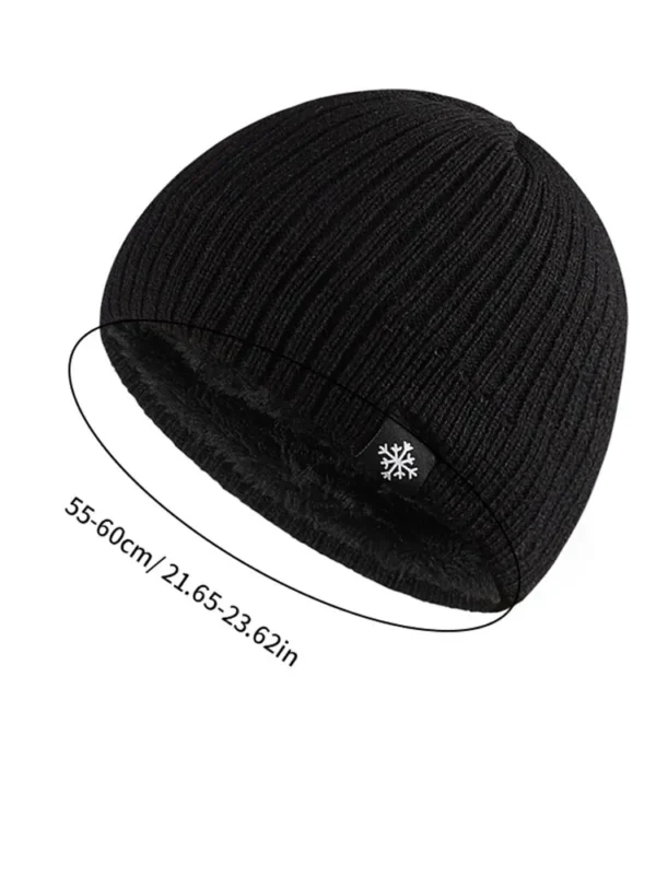 New Korean Version Of The Simple Snowflake Cloth Label Knit Cap Outdoor Sports Leisure Warm Hat For Men And Women - Image 6