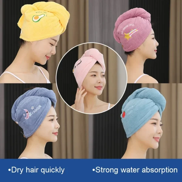 1pc Quickly Dry Hair Hat Super Absorbent Soft Bathroom Women Head Towels Girls Cute Hair Towel Hair Dry Wrap Bonnets - Image 6