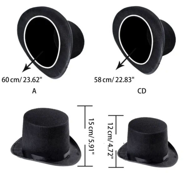 Felt Top Hat Magician Costume Cosplay Halloween Props Party Supplies Steampunk Circus Ringmaste Role for Play Men Women - Image 6