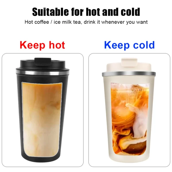 Thermo Cafe Car Thermos Mug for Tea Water Coffee Leak_Proof Travel Thermo Cup Coffee Mug 380/510ML Double Stainless Steel - Image 5