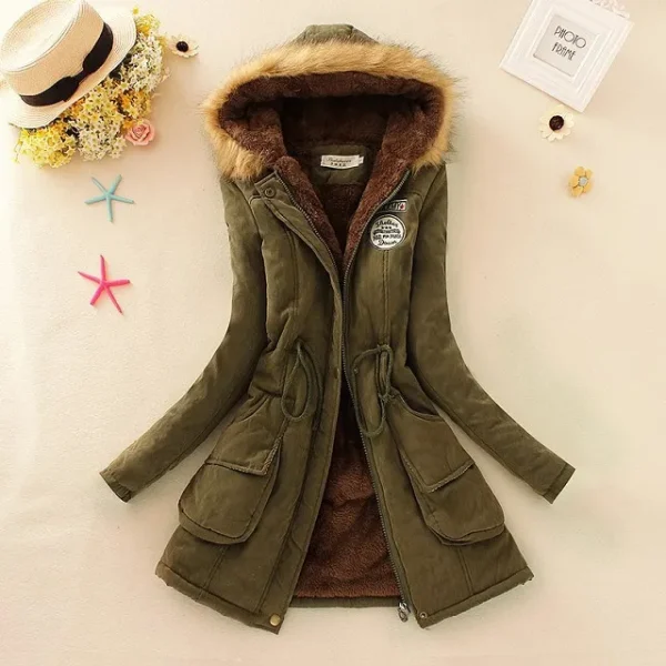 2024 New Autumn Winter Women Cotton Jacket Padded Casual Slim Coat Emboridery Hooded Parkas Wadded Warm Overcoat - Image 4