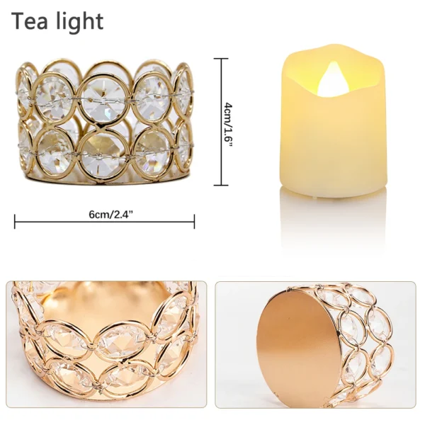 Candle Holders Wedding Decor Valentine's Day Crystal Tea Light Candlestick Family Table Decoration Home Decor Gift Box Candles - Image 4