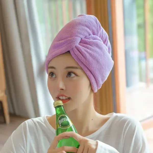 Dry Hair Cap Sports Towel Fiber Super Fine Adult Bath Towel Towels Bathroom Soft Turban for Hair Drying Miss Serviettes Face Wet - Image 2