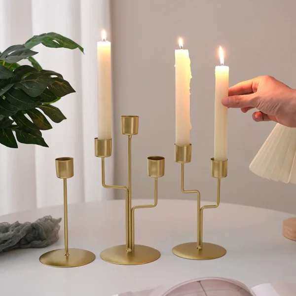 1pcs Candlestick Crafts Simple Nordic Desk Candle Ornament Candle Holder for Dining Room Thanksgiving Wedding Festivals Gift - Image 3