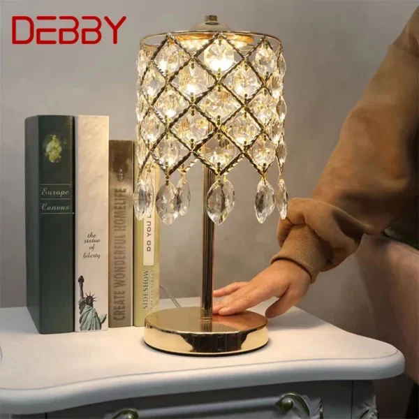 DEBBY Contemporary Crystal Table Lamp LED Simple Creative Bedside Desk Light for Home Living Room Bedroom Decor