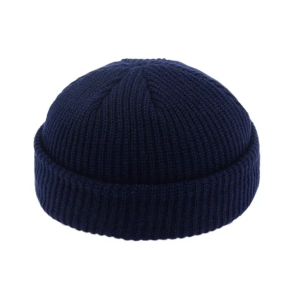 Knitted Beanie Hat Unisex Cap Fashion Hip-hop Cuffed Short Cap Bonnet Warm Ribbed Fisherman Hat - Image 2