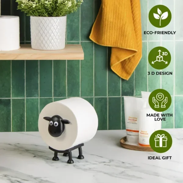 New Cute Sheep Dog Shape Toilet Tissue Rack Free Standing Storage Roll Paper Holder Animal Shape Decorative Toilet Paper Rack - Image 3