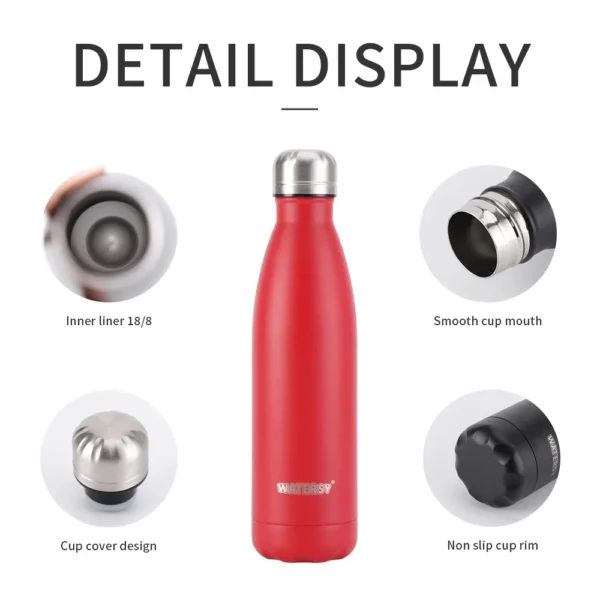 500ML Stainless Steel Thermos Mug Sports Water Bottle Cold and Hot Thermal Cups Vacuum Travel Tumbler Mug Thermal Bike Bottle - Image 5