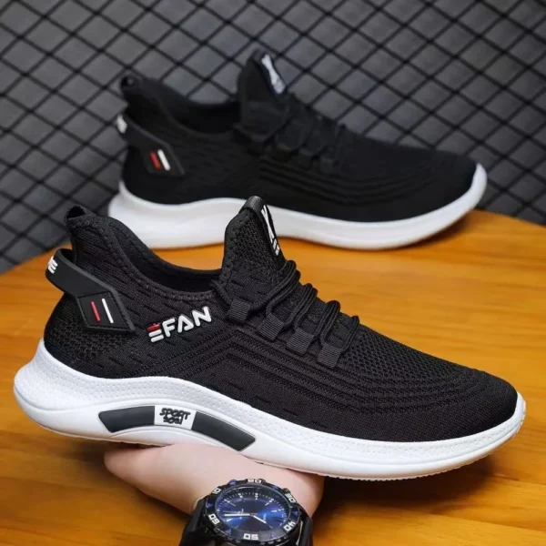 2024 Summer Flying Weaving Mens Running Shoes Low cut Lightweight Sports Shoes Men's Casual Shoes Korean Edition Trendy Shoes - Image 3