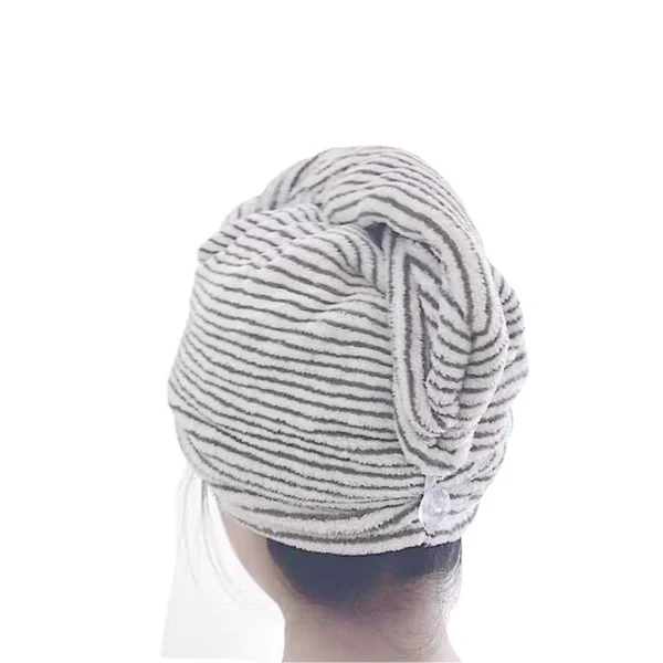 Wholesale of New Gray Bamboo Charcoal Dry Hair Caps, Soft Water Absorbing Shower Caps,home and Daily Dry Hair Towels - Image 5