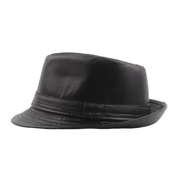 PU Leather Gift Fedoras  for Middle-aged and Elderly Autumn and Winter Outdoor Leisure Gentlemen Jazz Hat for Men Panama Hat - Image 4