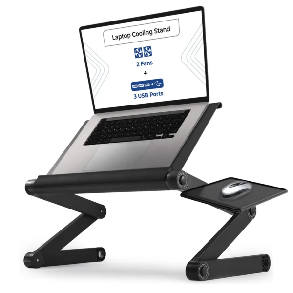 Laptop Stand Desk Adjustable Riser Portable with Mouse Pad Aluminum Laptop table Cooling Holder desk for bed desktop