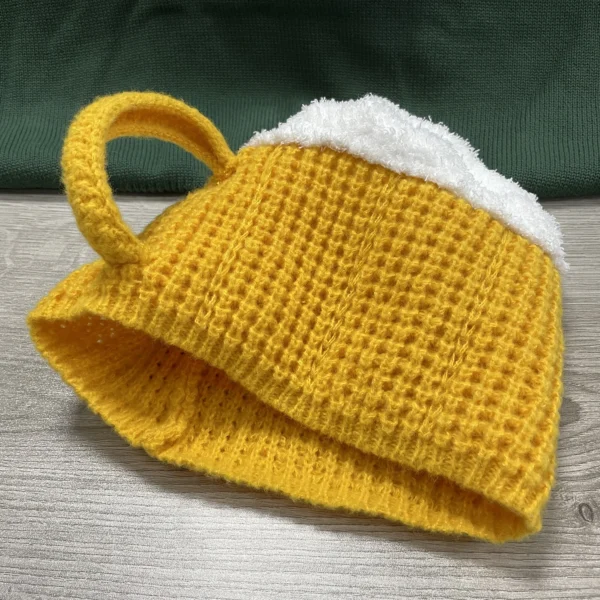 3D Beer Cup Hats Beanie  party Unisex Hairline Cap Beer Lovers Ear Warmers For Women Men New Year Presents Valentine's Fun Gift - Image 3