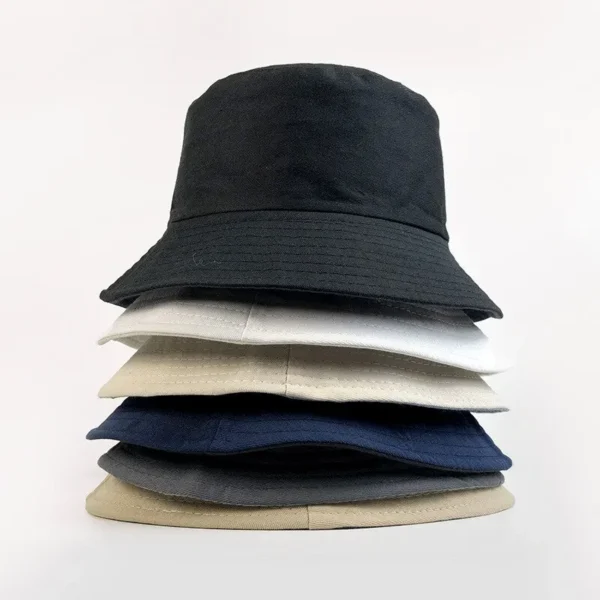 Summer Bucket Hat for Women Big Wide Brim Outdoor Soft Cotton Solid Color Sun Hats Portable Foldable Panama Cap Lady - Image 5