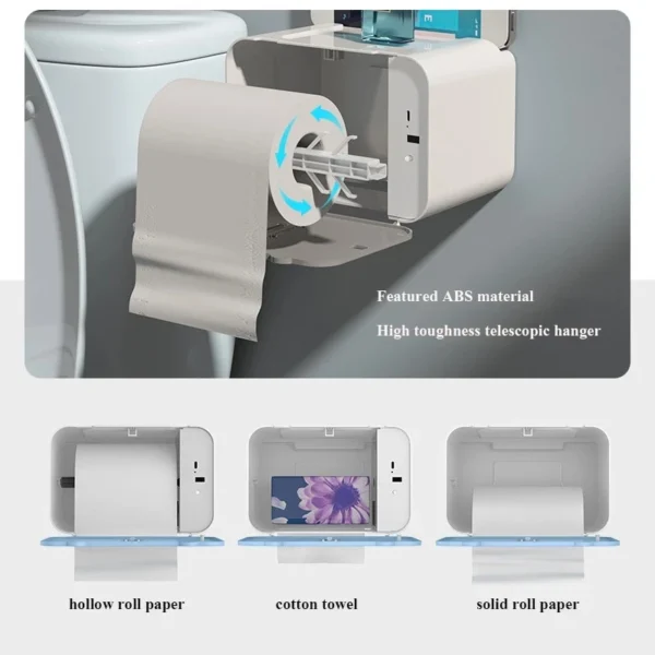 Induction Toilet Paper Holder Shelf Automatic Paper Out Wc Paper Rack Wall-Mounted Toilet Paper Dispenser Bathroom Accessories - Image 2