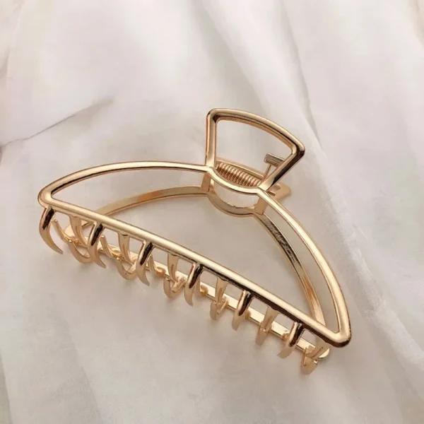 Gold Color Hollow Geometric Hair Clips Metal Hair Claw Cross Hairclip Headband Hairpin Hair Crab Women Hair Fashion Accessories - Image 4