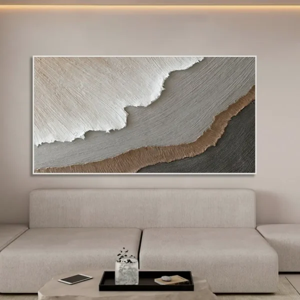 3D Ocean Waves Art Handmade Painting on Canvas Painting Party Texture Wall Art Wabi-Sabi Wall Art Living Room Fashion Room Decor - Image 3