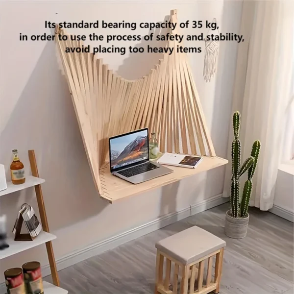 Multipurpose Hanging Wall Table Foldable Solid Wood Desk for Efficient Workspace Home or Office - Image 3