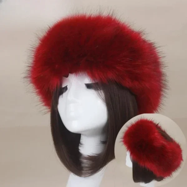 Winter Thick Furry Hairband Fluffy Russian Faux Fur Women Girl Fur Headband Hat Winter Outdoor Earwarmer Ski Hats Hot - Image 3